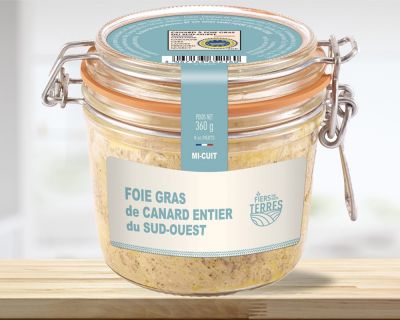 Foie Gras de Canard Entier du Sud-Ouest - Mi cuit - Recette Authentique  bocal 360 g - vente en ligne - Fiers de Nos Terres