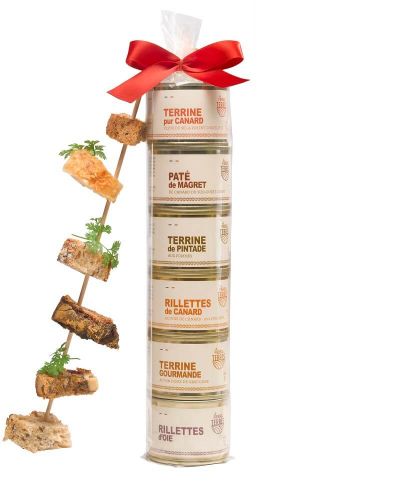 Coffret Cadeau Gourmet : Terrine, Rillettes, Foie gras & confit