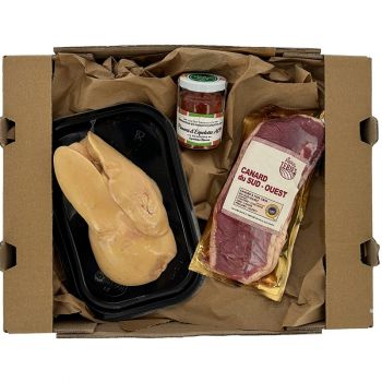 Colis de Noël pour réaliser la recette magret de canard séché fourré au foie gras