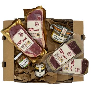 Colis de Noël pour réaliser la recette du rôti de magret façon wellington au foie gras et à la truffe
