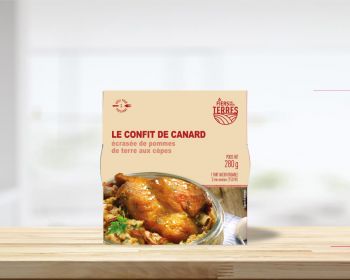Confit de canard, écrasée de pomme de terre aux cèpes - Cassolette 280 g