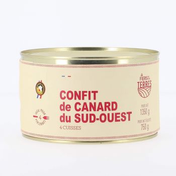 Confit de Canard du Sud-Ouest 4 Cuisses - Boîte 1350 g
