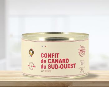 Confit de Canard du Sud-Ouest 4 Cuisses - Boîte 1350 g