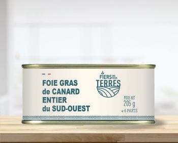 Foie gras de canard entiers du sued ouest 205g 