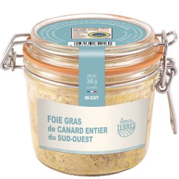 Foie Gras de Canard Entier du Sud-Ouest Mi-cuit - Bocal 360 g