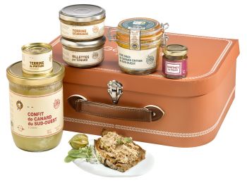 Super PROMOTIONS Panier GOURMAND foie gras Coffrets cadeaux noel ▷