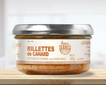 Rillettes de canard au foie de canard (20% de foie gras) - Verrine 140 g