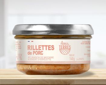 Rillettes de Porc au jambon de Bayonne et piment d'Espelette - Verrine 140 g