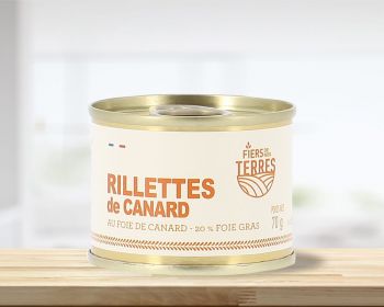 Rillettes de canard au foie de canard (20% de foie gras) - Boîte 70 g