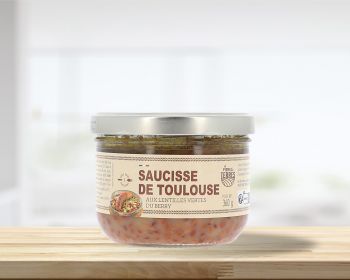 Saucisse de Toulouse aux lentilles vertes du Berry - Bocal 360 g