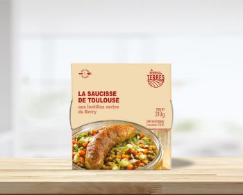 Saucisse de Toulouse aux lentilles vertes du Berry - Cassolette 310 g