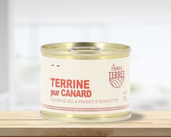 Terrine pur Canard fleur de sel et piment d'Espelette - Boîte 70 g