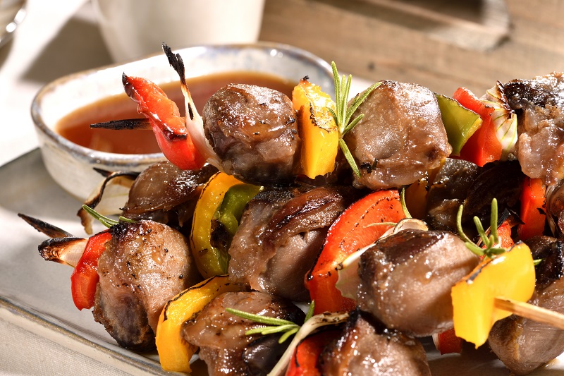 BROCHETTES DE GESIERS de canard confits