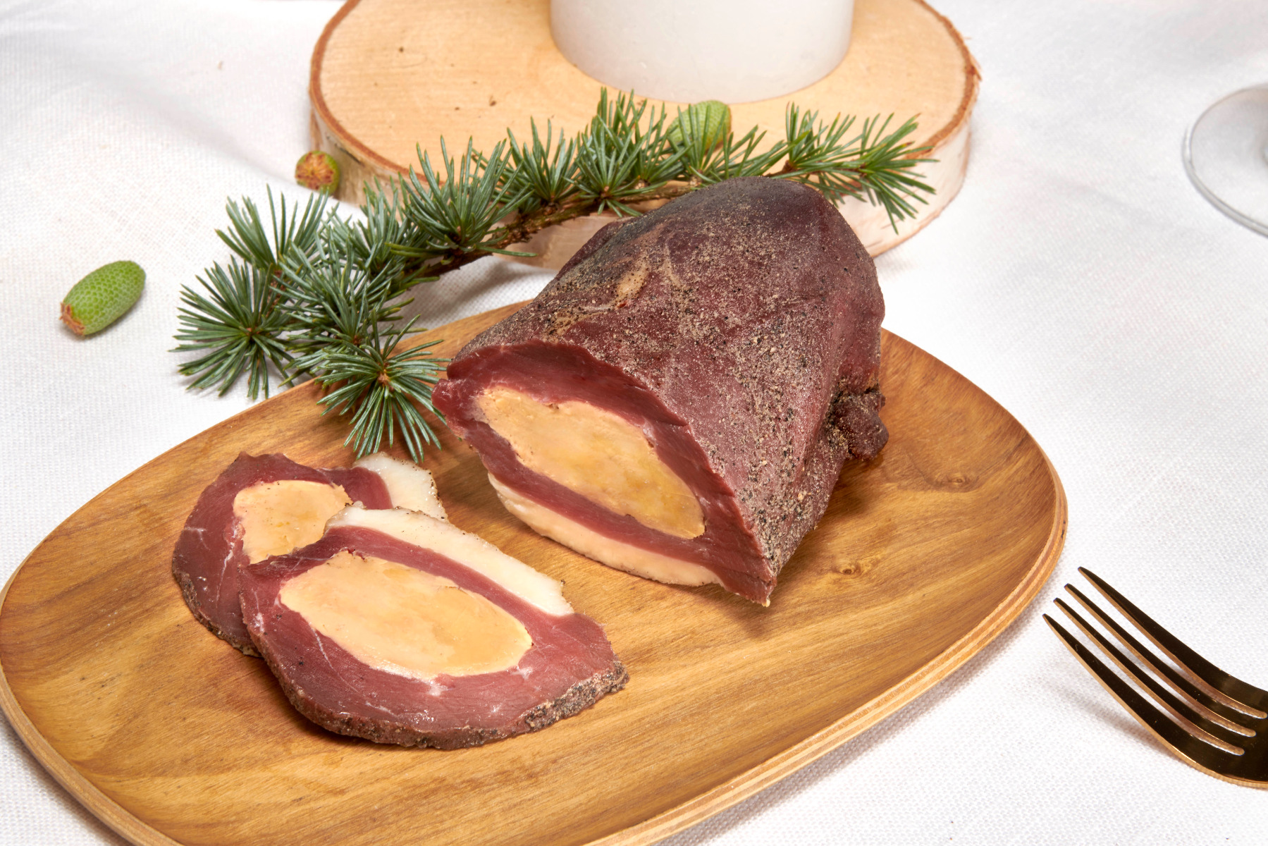 magret de canard séché fourré au foie gras